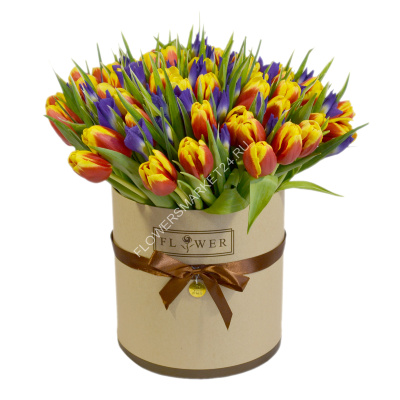 Цветы в шляпной коробке Весенний фонтан красок
