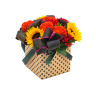 Коробка с цветами Подсолнух с бантом